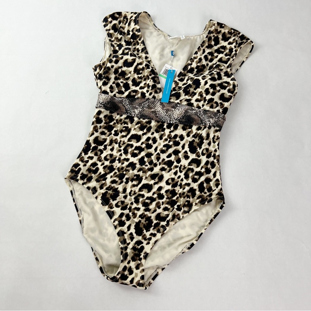 ✨Bleu|Rod Beattie✨Animal Print Cap Sleeves Swimsuit 🌹